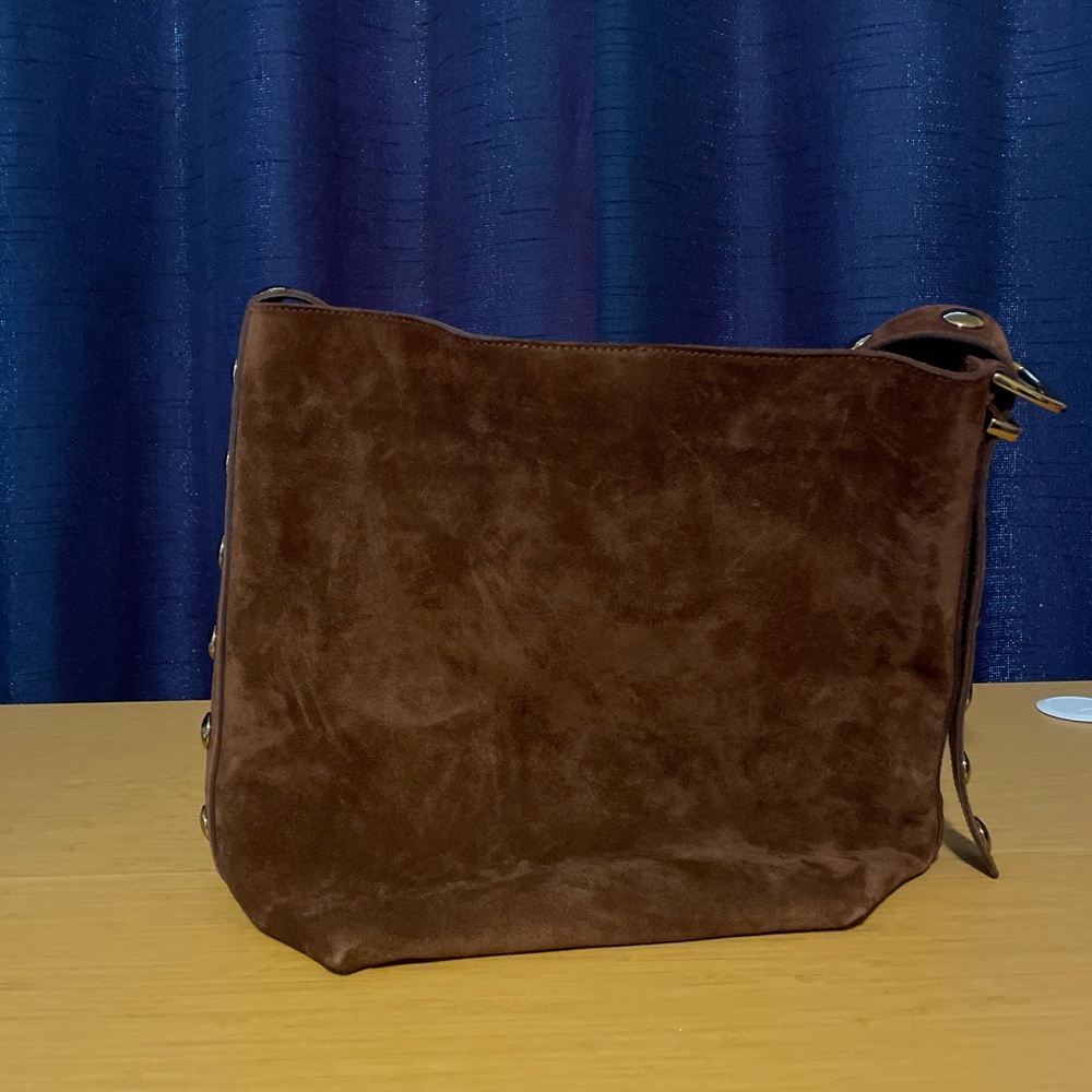 Madewell Brown Suede Studded Shoulder Bag - Picture 5 of 10